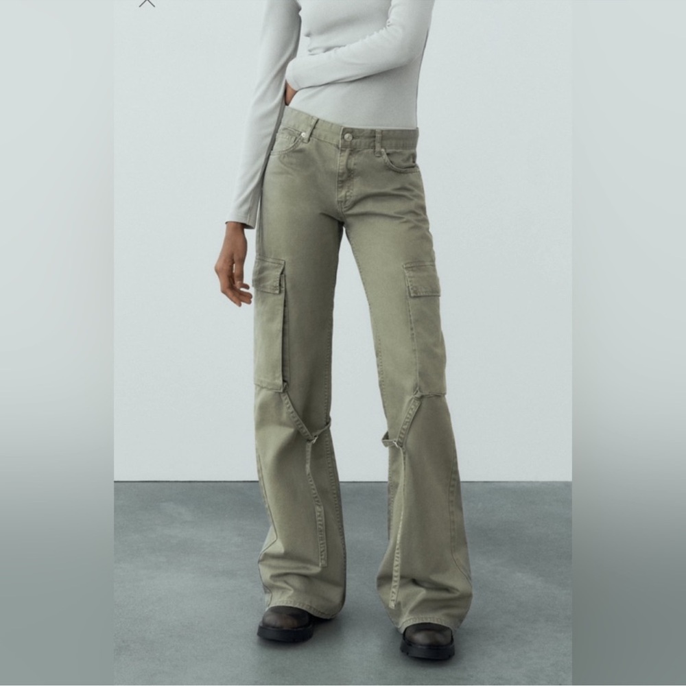 Zara TRF Olive Cargo Pants